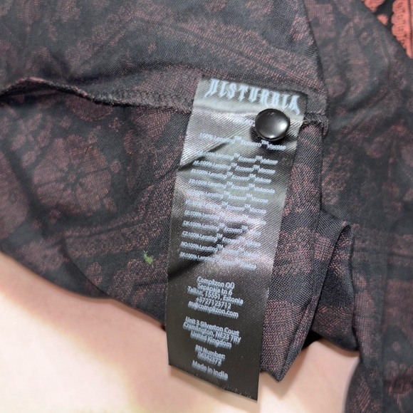 NWT Disturbia Annabel Inverted Raven Print Shirred Mini Dress size 6 - Picture 10 of 10